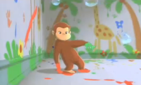 476x288 Curious George C.a.p.s.love. - Curious George Painting