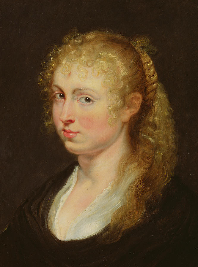 666x900 Young Woman With Curly Hair Painting By Rubens - Curly Hair Painting
