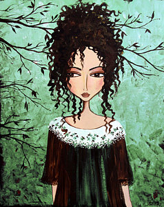 238x300 Curly Hair Paintings Fine Art America - Curly Hair Painting
