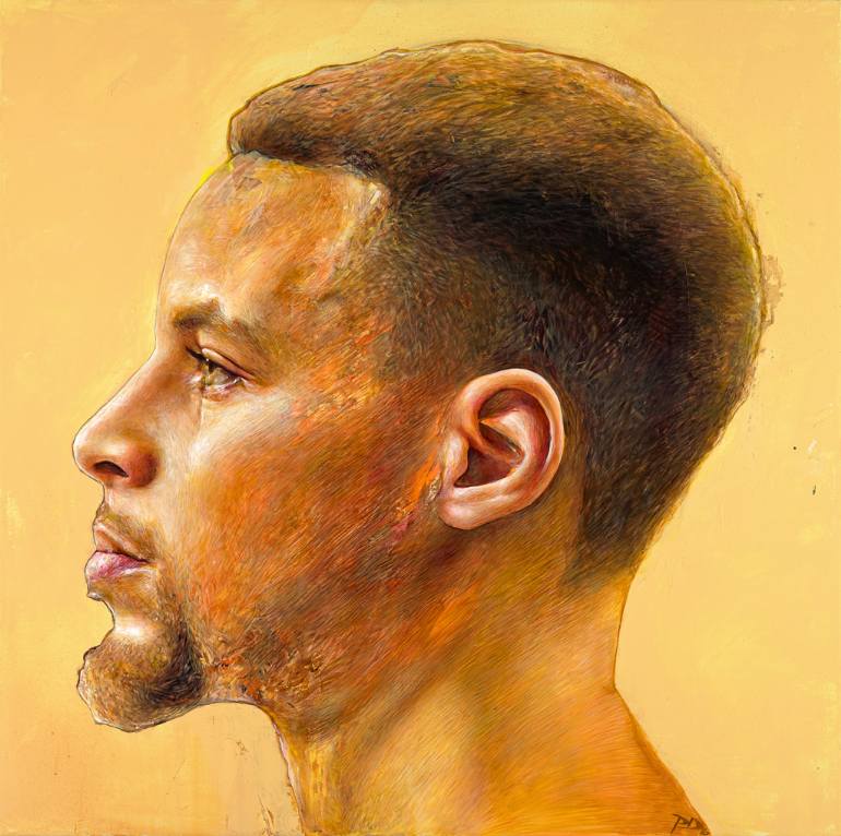 770x766 Saatchi Art Golden State Of Mind (Steph Curry) Painting By Paul - Curry Painting