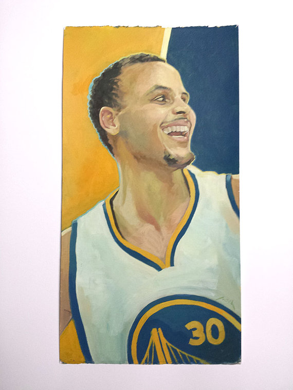 570x760 Steph Curry Original Acrylic Painting Published In Sf - Curry Painting