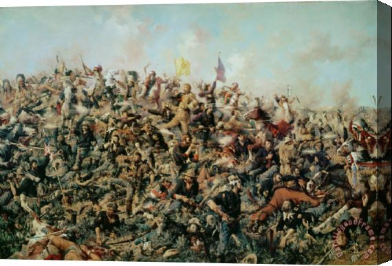 570x387 Edgar Samuel Paxson Custer's Last Stand Stretched Canvas Painting - Custer Painting