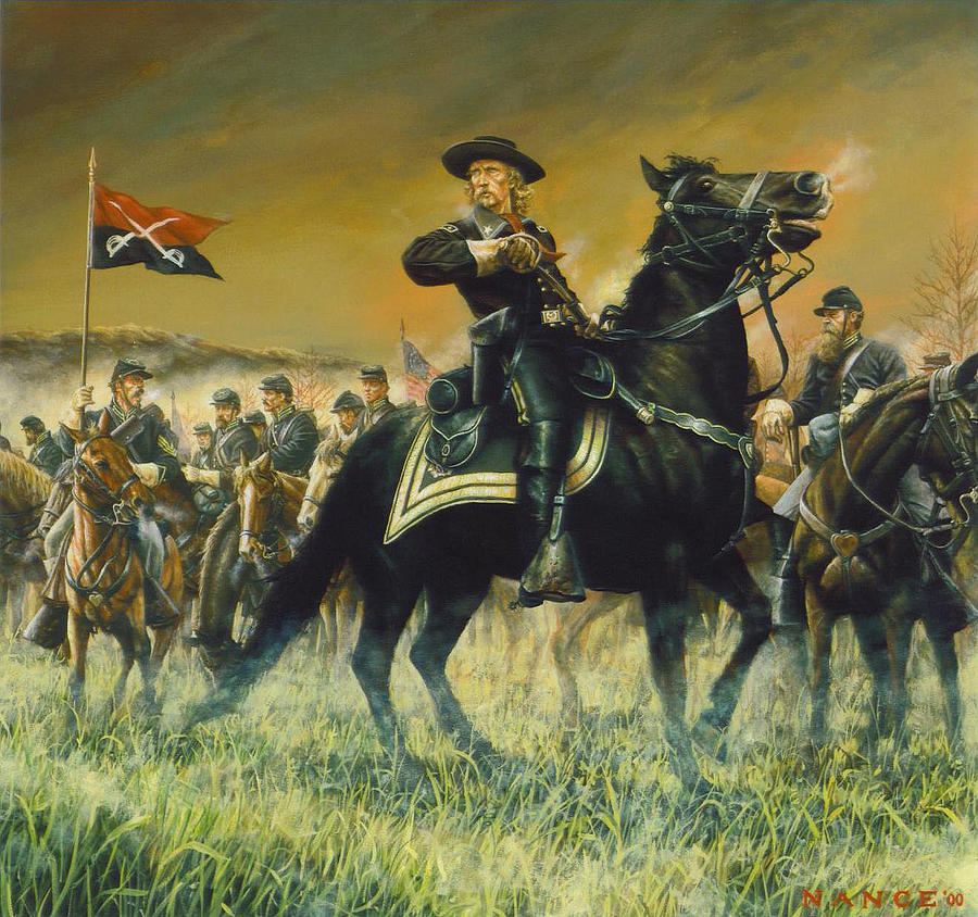 900x844 George Custer Usa Painting By Dan Nance - Custer Painting