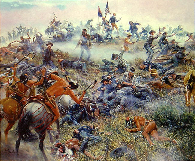 650x538 Geography Of The Battle Of Little Bighorn - Custers Last Fight Painting