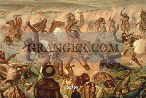 500x336 Image Of Custer's Last Stand, 1876. - Custers Last Fight Painting