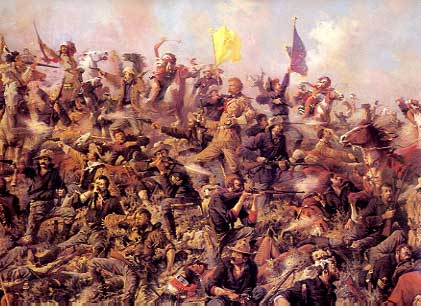 421x306 Adolf Hitler And The Battle Of Little Bighorn Historywithatwist - Custers Last Fight Painting