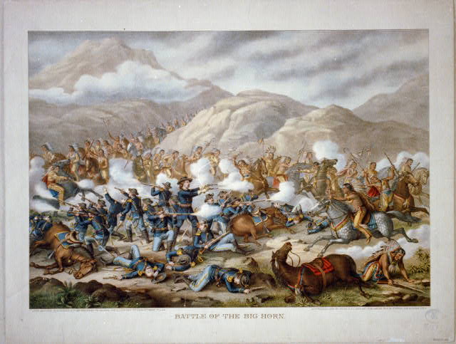 640x483 Battle Of Little Bighorn Historynet - Custers Last Fight Painting