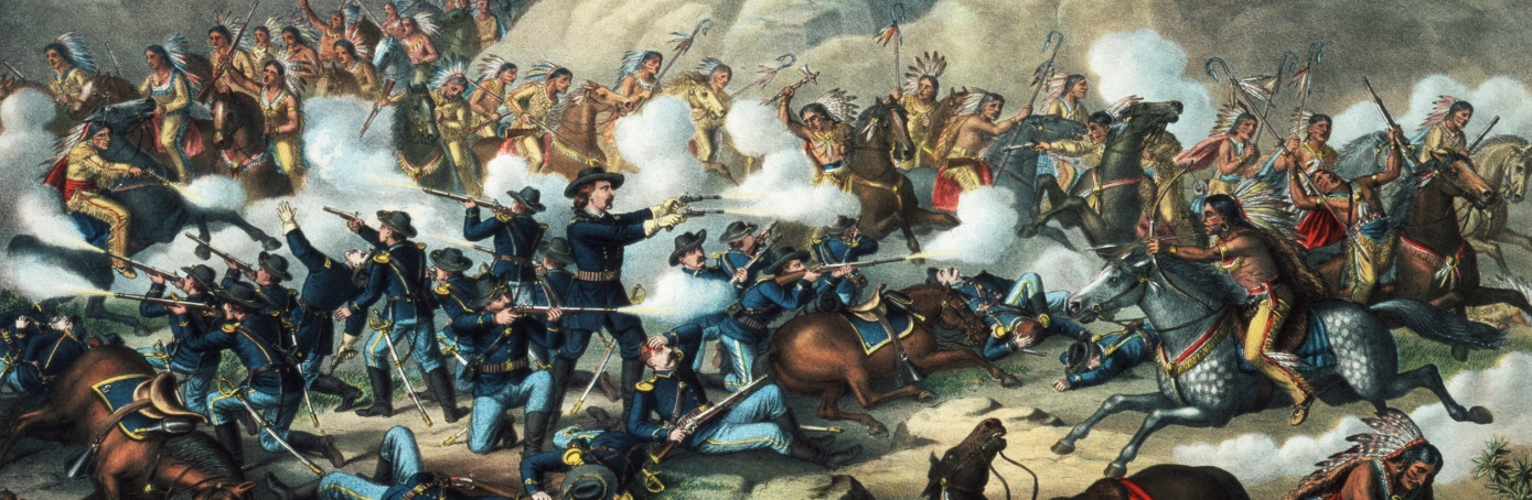 1389x454 Battle Of The Little Bighorn - Custers Last Stand Painting
