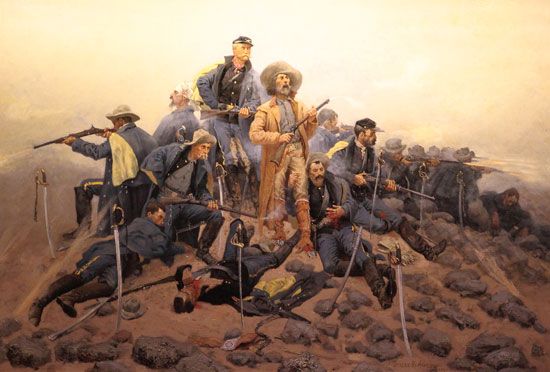 550x372 Custer Painting Frederic Remington's Painting Of Custer's Last - Custers Last Stand Painting
