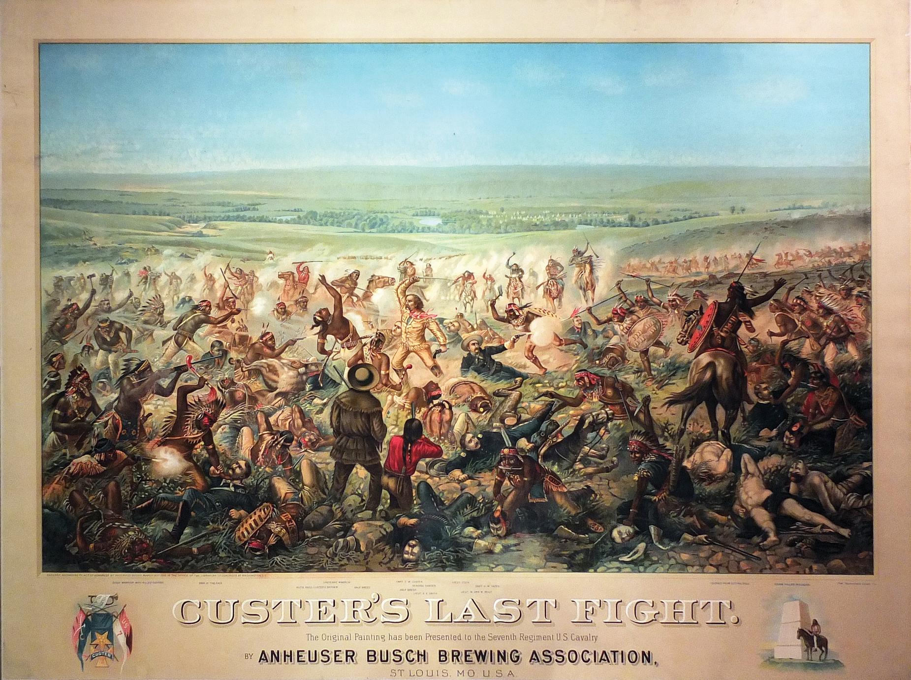 1851x1382 Custer's Last Fight St Louis Anheuser Busch Co., 1896 - Custers Last Stand Painting