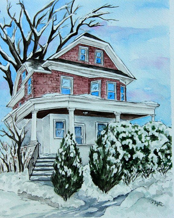 570x713 House Portrait, Custom House Painting For Wedding Gift, Custom - Custom House Painting