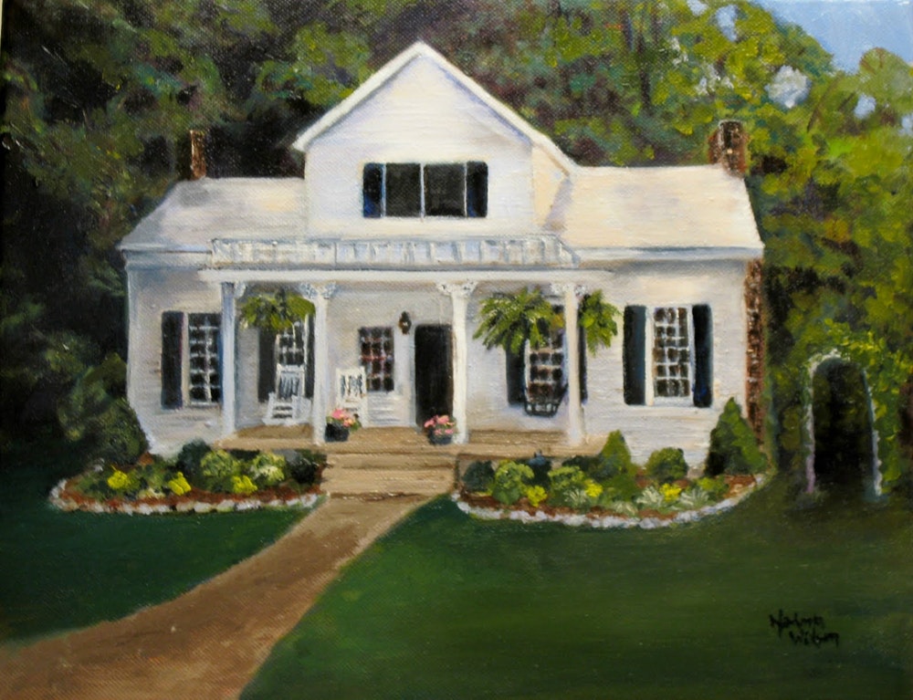 1000x767 Norma Wilson Original Oil Custom House Portrait Painting Art By - Custom House Painting