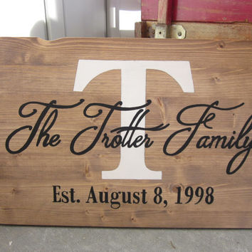 354x354 Custom Wood Family Name Sign - Custom Name Painting