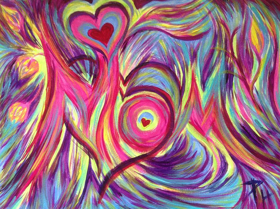 960x717 Mom And Heart Painting - Custom Name Painting