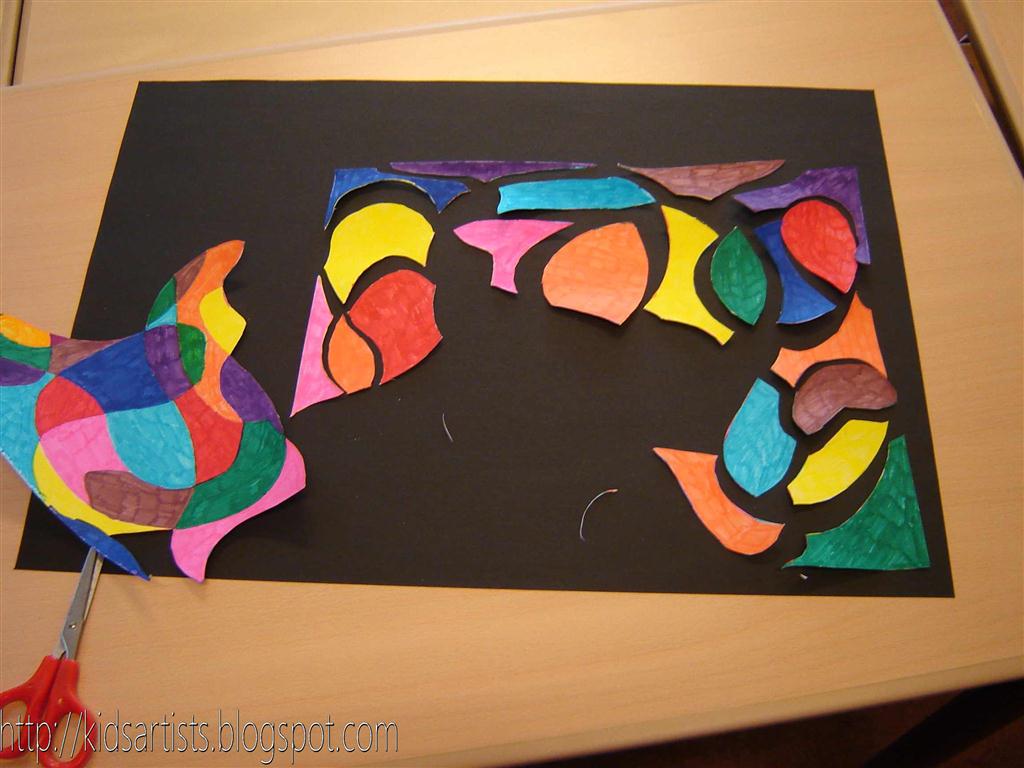 1024x768 Kids Artists Mei 2011 - Cut And Paste Painting