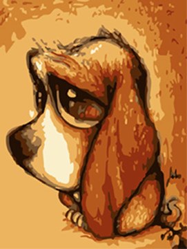 271x360 2014 New Acrylic Diy Paint By Number Super Cute Animal Small Dog - Cute Animal Painting