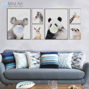 300x300 Cute Animal Panda Koala Dog A4 Poster Canvas Art Nordic Kids Room - Cute Animal Painting