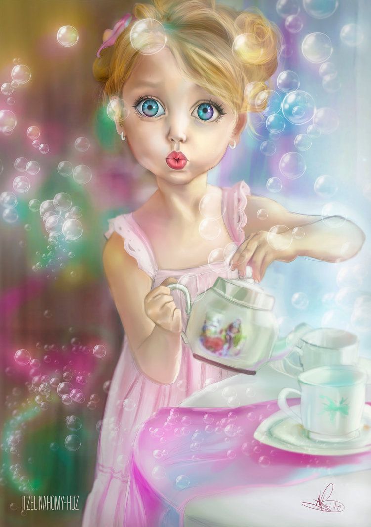751x1065 Cute Baby Girl By Itzel Nahomy Digital Painter - Cute Baby Painting