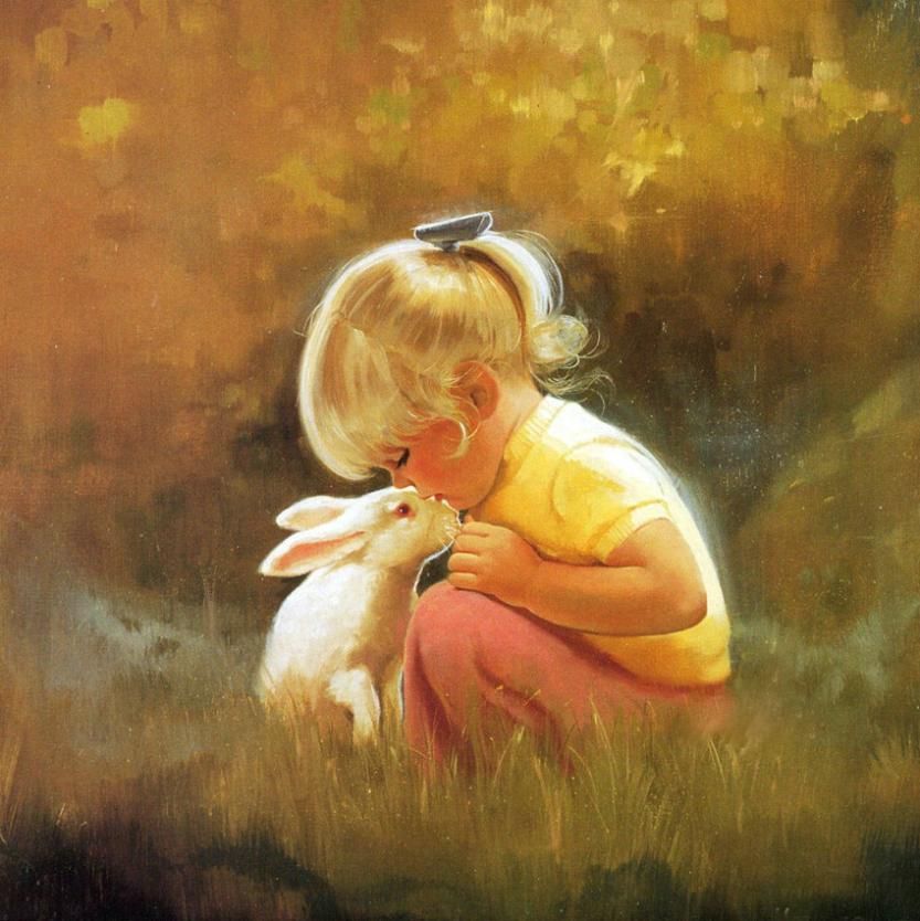 833x834 Cute Baby Painting With Rabbit. Shop With Us Now And Follow Us - Cute Baby Painting