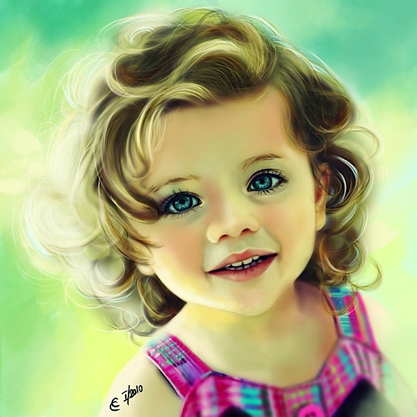 600x600 Digital Painting Portraits - Cute Baby Painting