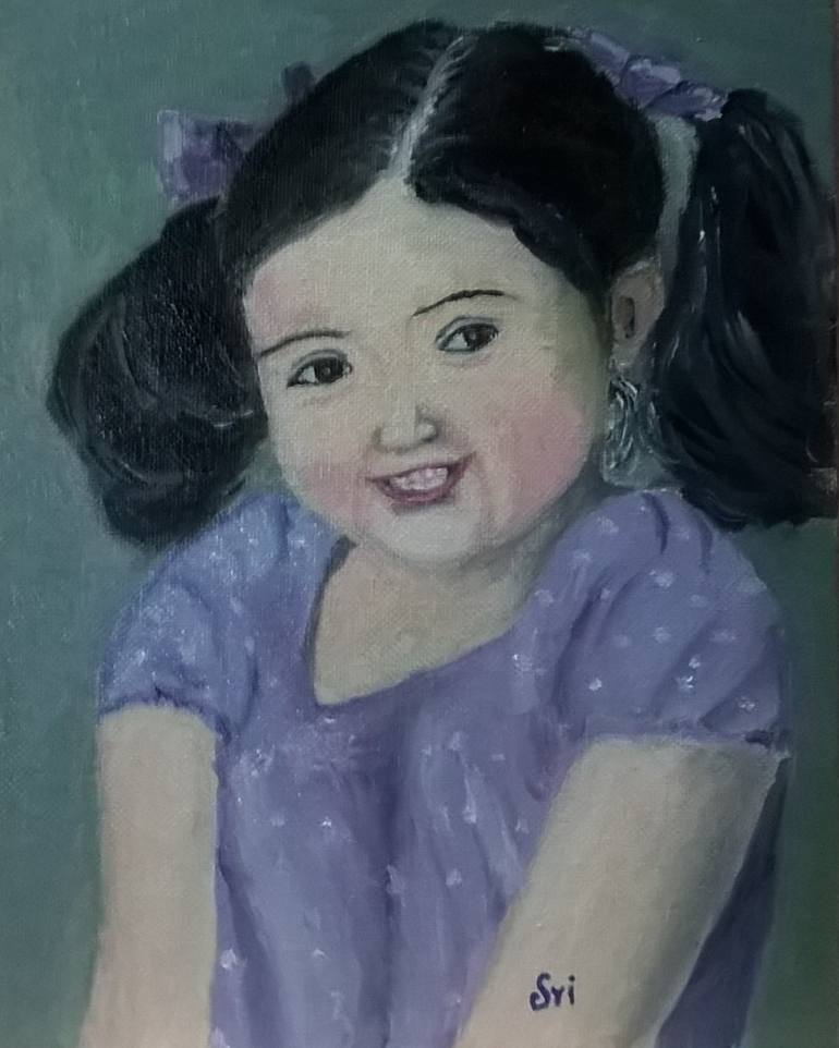 770x962 Saatchi Art Cute Baby Painting By Sriram Kumar - Cute Baby Painting