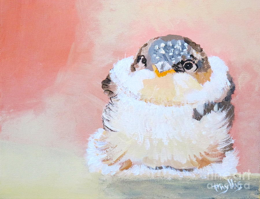 900x689 Cute Baby Birdy Painting By Phyllis Kaltenbach - Cute Baby Painting