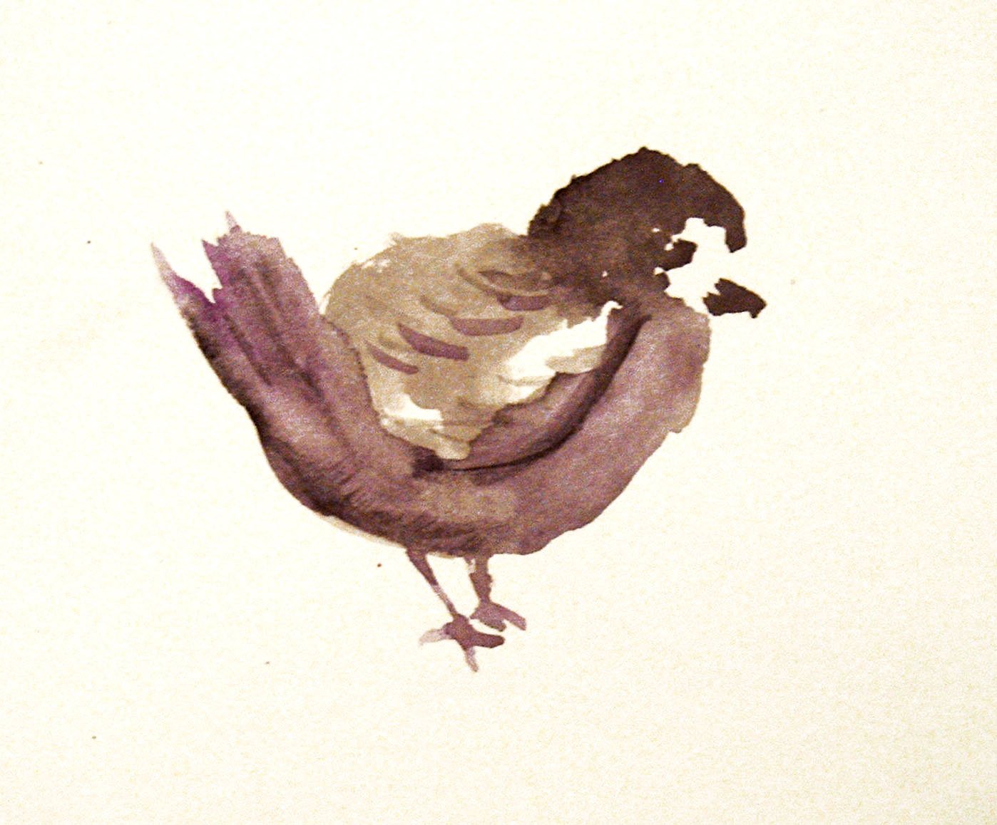 1398x1158 Original Bird Watercolor Painting, Small Watercolor,animal Art - Cute Bird Painting