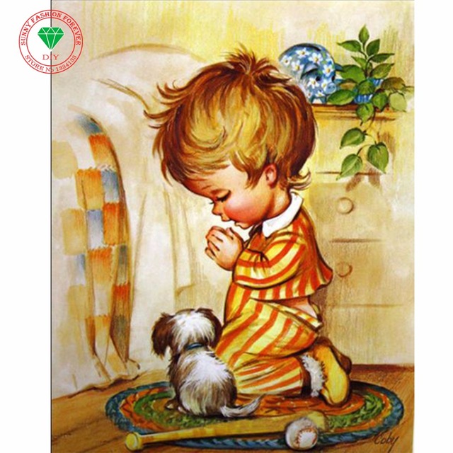 640x640 Diy Full Diamond Embroidery Cute Boy Diamond Painting Cross Stitch - Cute Boy Painting