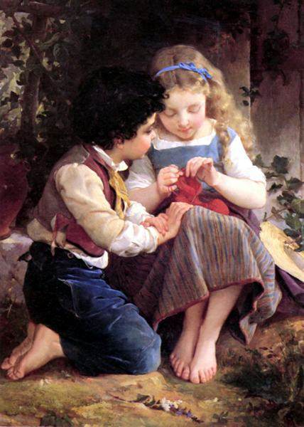 428x600 Online Shop Free Shipping Classical Cute Boy And Girl Angel - Cute Boy Painting