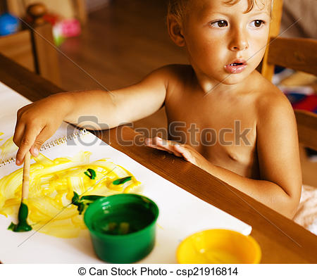 450x395 Portrait Of Little Cute Boy Painting - Cute Boy Painting