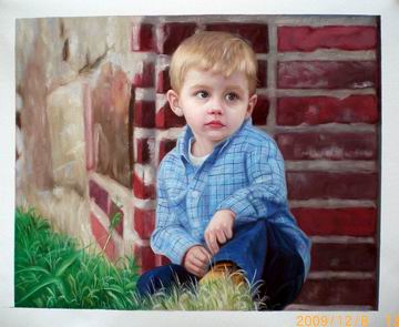 360x295 Portrait Oil Painting - Cute Boy Painting