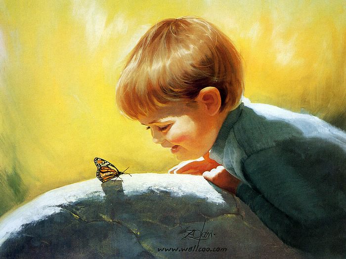700x525 Sunny Surprise , Cute Children's Paintings From Donald Zolan 38 - Cute Boy Painting