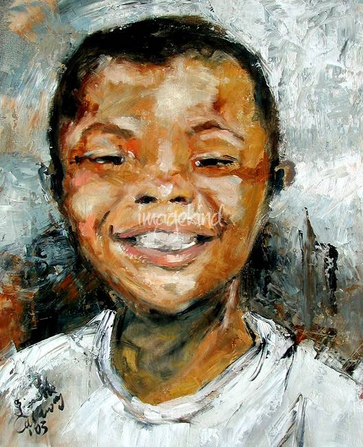 528x650 Cute Boy Smiling Ginette Callaway Oil Painting By Ginette Callaway - Cute Boy Painting