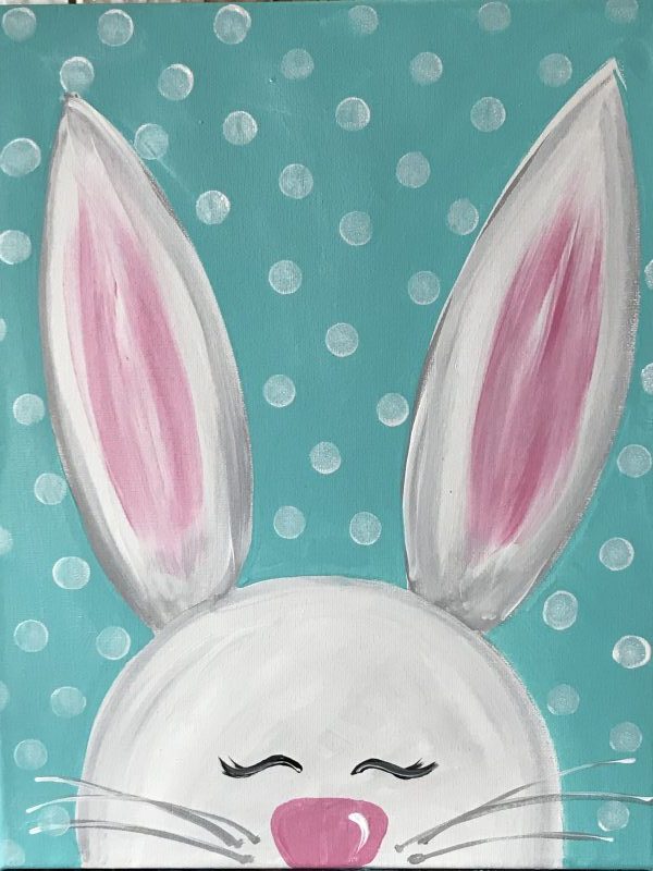 600x800 Family Night White Bunny - Cute Bunny Painting