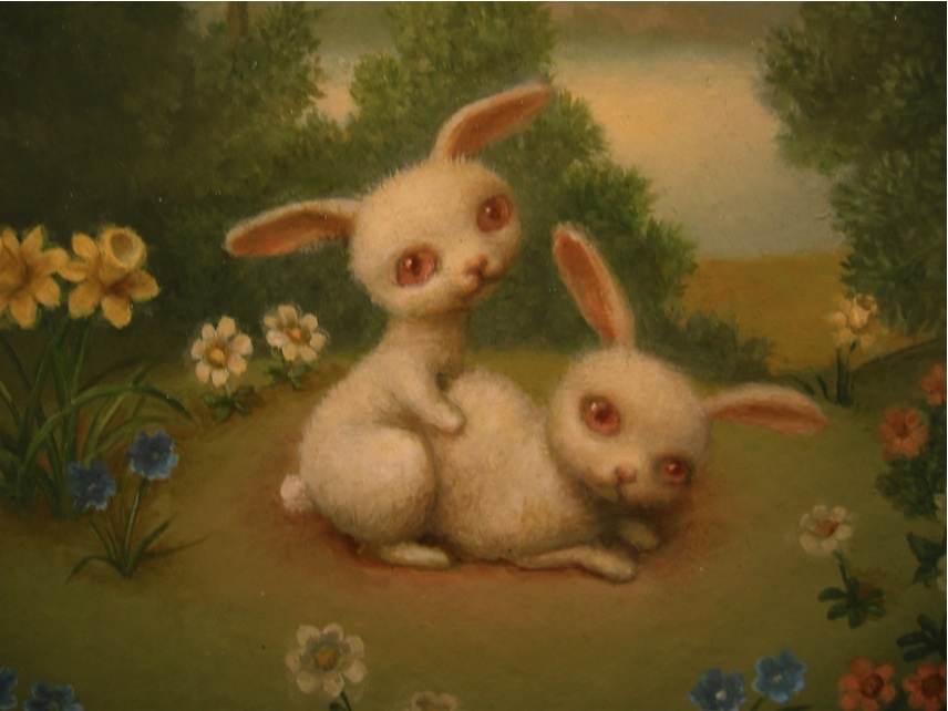 856x642 Marion Peck Wind Up Dreams Amp Vinyl Nightmares - Cute Bunny Painting