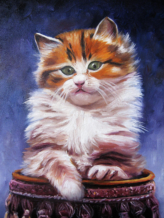 675x900 Cute Cat Painting By Lili Simurgh - Cute Cat Painting