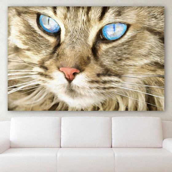 560x560 Cat Eyes Print Cat Canvas Painting Cat Artwork Cute Cat Painting - Cute Cat Painting