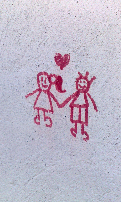 480x800 Cute Couple Painting Mobile Wallpaper Phone Background - Cute Couple Painting