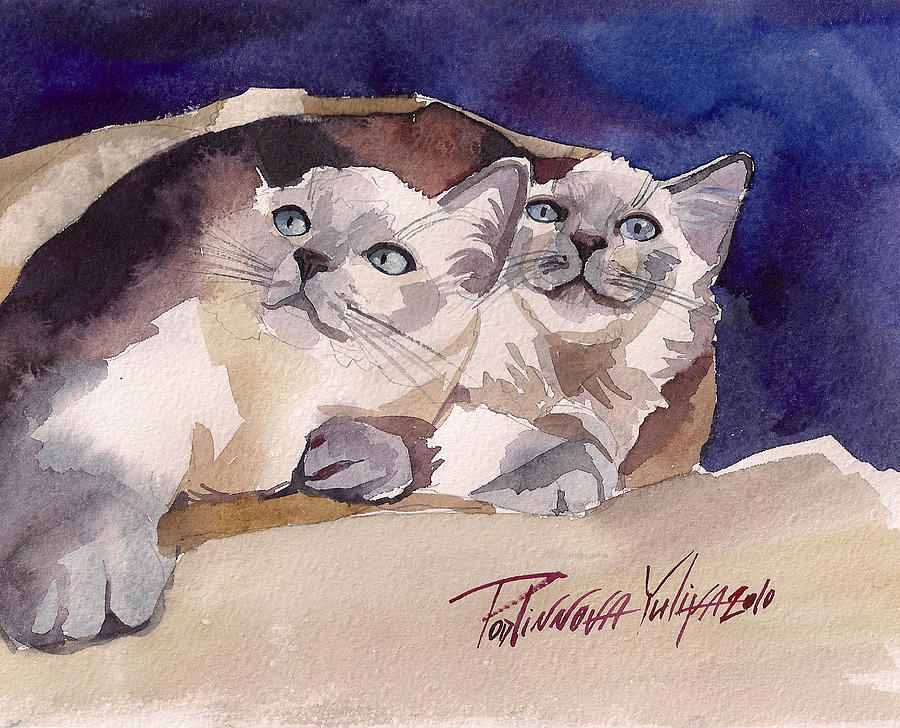 900x728 Cute Couple Painting By Yuliya Podlinnova - Cute Couple Painting