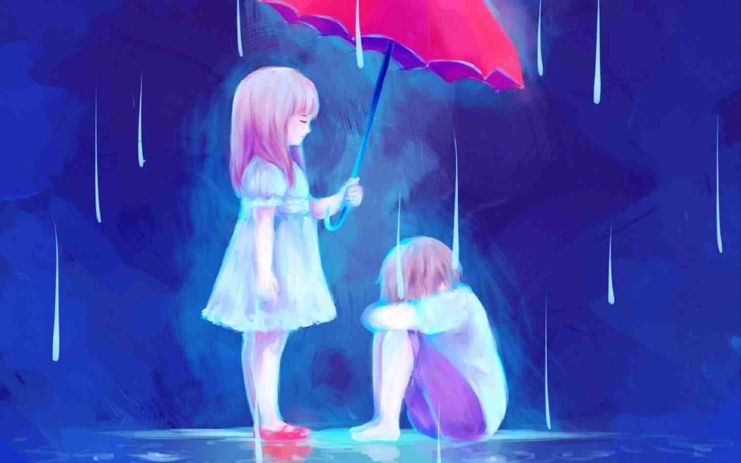 1517x948 Couple Cute Love Couple Painting In Rain Nice Painting Hd - Cute Couple Painting