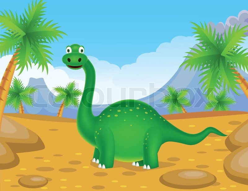 800x618 Cute Dinosaur Cartoon Stock Vector Colourbox - Cute Dinosaur Painting