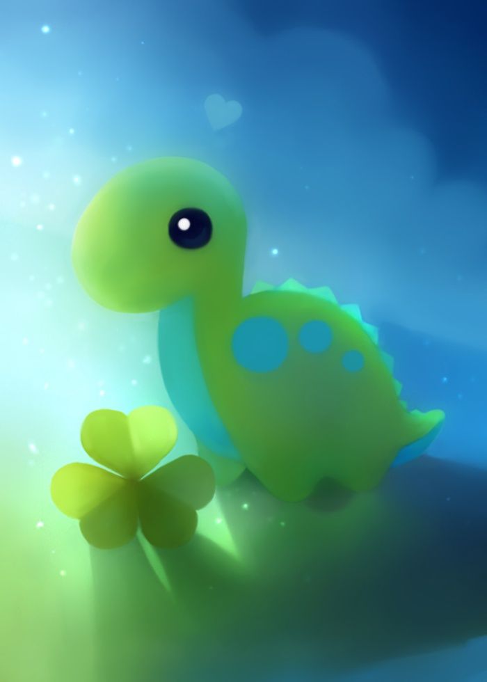 700x980 Bronto Dino Art Print Miscellaneous Things - Cute Dinosaur Painting