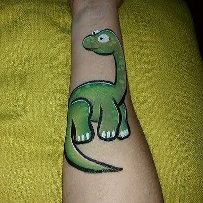 411x411 Cute Dinosaur Face Paint - Cute Dinosaur Painting