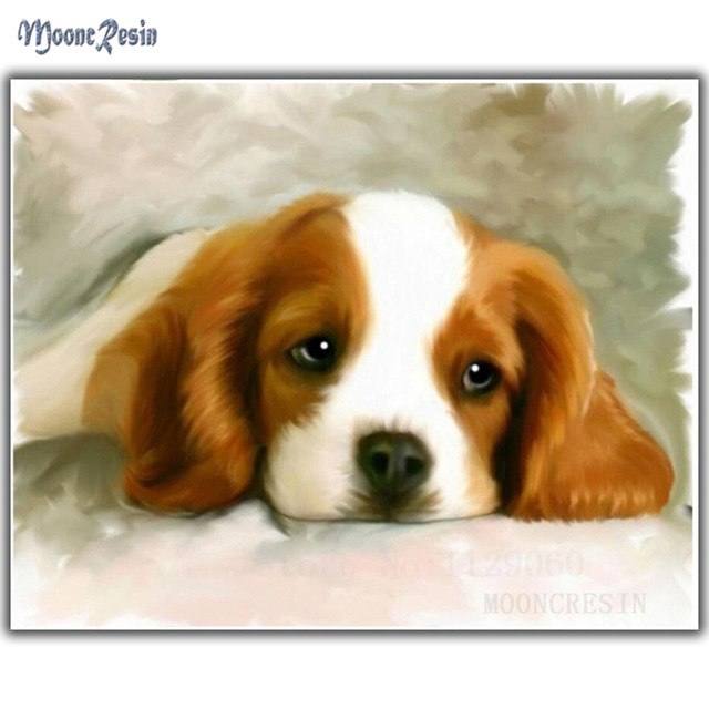 640x640 Mooncresin Diy Diamond Painting Cross Stitch Christmas Lazy Cute - Cute Dog Painting