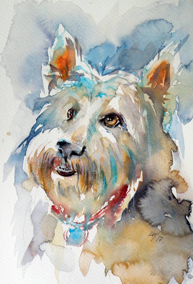 770x1131 Saatchi Art Cute Dog Painting By Kovacs Anna Brigitta - Cute Dog Painting