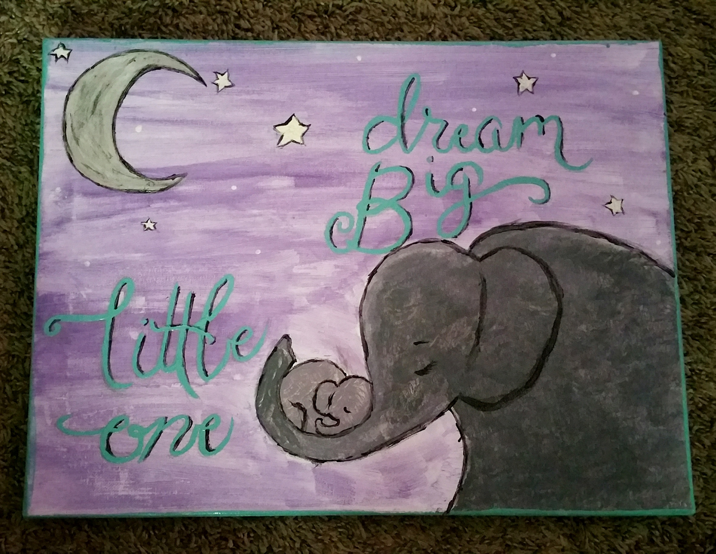 2372x1835 Dream Big Elephant Painting Mom Of Mexinesians - Cute Elephant Painting