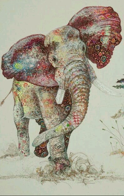 397x625 Elephant - Cute Elephant Painting