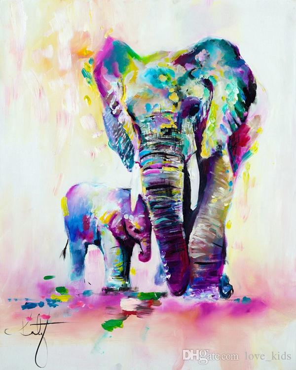 600x750 Warm Oil Painting Watercolor Painting Hd Photo Print Canvas - Cute Elephant Painting