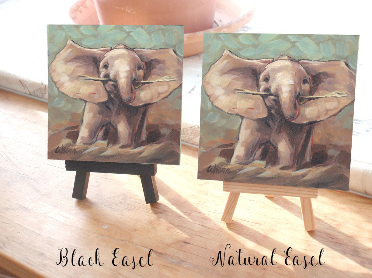 1223x917 Baby Elephant Painting, Cute Elephant 5x5 Inches On Panel A New Day! - Cute Elephant Painting