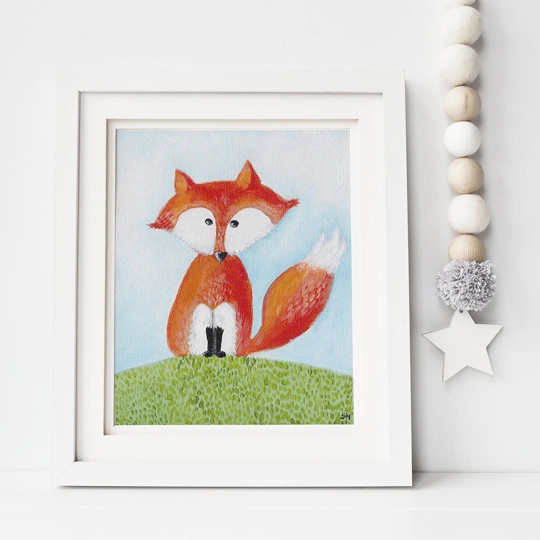 1080x1080 Cute Fox Digital Art Print. What Can I Say I Love Foxes! Instant - Cute Fox Painting